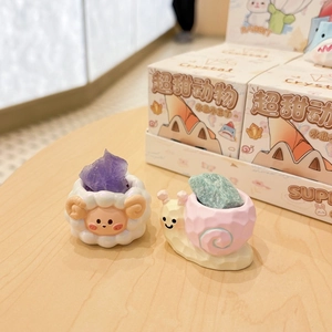 Cute animal resin figurines with natural crystals for home desktop decoration