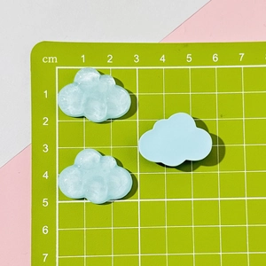 Translucent resin cloud charms with glitter finish for DIY phone case accessories