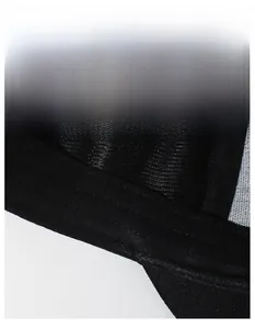 Close-up of a wide moisture-wicking sweatband inside a black baseball cap for comfort