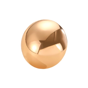 Détail d'une bille sphérique en or rose avec finition miroir pour la joaillerie