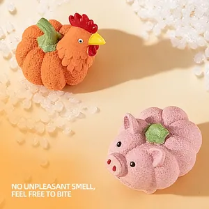 Chicken and pig pumpkin latex squeaky dog chew toys for pet boredom relief
