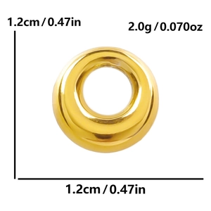 Polished 304 stainless steel hollow round pendant with 1.2cm diameter and 2.0g weight details