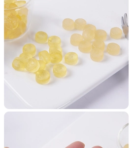Detailed view of 1.1cm miniature yellow radish cubes for DIY dollhouse food crafts