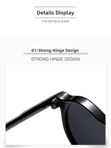 Detailed close-up of the robust hinge design on vintage oversized black sunglasses