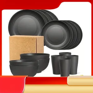 Wheat Straw Dinnerware Unbreakable Lightweight Microwave Dishwasher Safe Plates Bowls Cups Household Modern Simple
