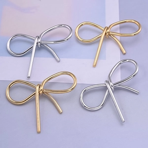 Pendentifs nœuds en or et argent en acier inoxydable 304 pour la création de bijoux DIY