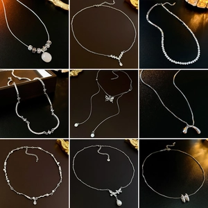 Minimalistische Kupfer Halskette Mit Zirkonia Schmetterling Und Geometrischen Anhängern Mode Schlüsselbein Kette Damen