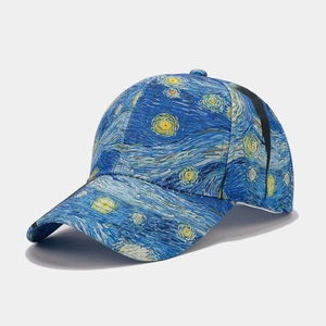 Starry Night pattern printed baseball cap with adjustable strap for outdoor sports