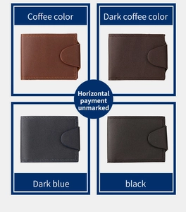 Vier Farben schlanker Herren-Lederbrieftaschen in Kaffee, Dunkelblau und Schwarz