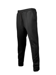 Dettagli dei pantaloni sportivi neri con trama strutturata e coulisse in vita regolabile