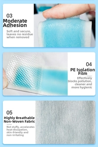 Vue détaillée du patch rafraîchissant avec tissu non tissé et couche de gel médical