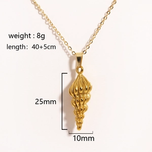 Detailansicht des Muschelanhängers mit Maßen 25x10mm und 8g Gewicht an der O-Kette