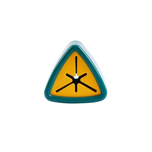 Triangle kitchen towel holder with green frame and yellow star silicone plug