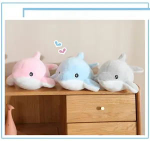Plüsch-Delfine in Blau, Rosa und Grau aus weichem Material für Kinderzimmer