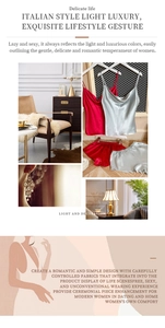 Detail view of luxurious silk satin pajama set with camisole and shorts in red and silver