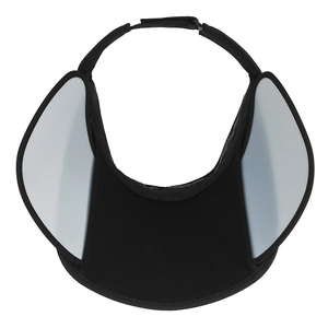 Black sun visor hat for women featuring adjustable pull-out side brims and breathable fabric