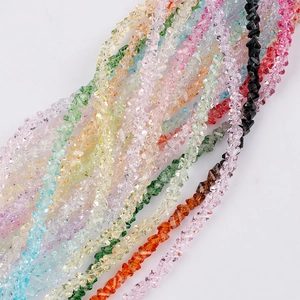 Colorful gradient triangular crystal glass beads for DIY necklaces and jewelry making