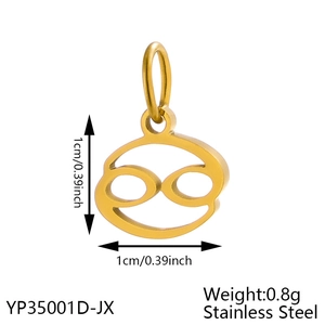 Detailed view of Cancer zodiac charm with dimensions 1cm and weight 0.8g for DIY necklaces