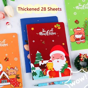 Christmas A5 notebook set with 28 thickened lined pages and matching ballpoint pens