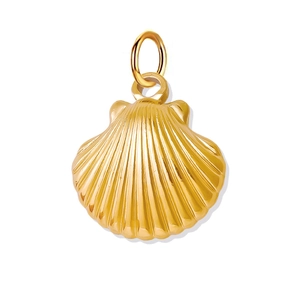 Golden shell pendant in stainless steel for DIY jewelry making ocean necklace charms