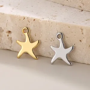 Starfish Charms Stainless Steel Pendants Sea Theme Minimalist Findings For DIY Jewelry Making Necklaces Bracelets