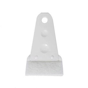 Multipurpose soft brush with white plastic handle and sponge pad for cleaning fans and gaps