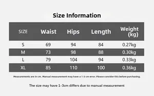 Detailed size chart for high waist faux leather skirt showing S to XL measurements