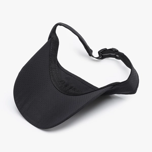 Breathable black mesh sun visor for men and women with adjustable buckle strap outdoors