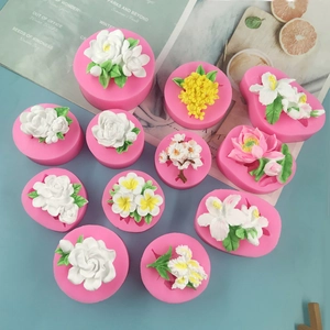 3D Flower Shaped Silicone Molds Food Grade For Baking Fondant Cake Decorating DIY Soap Candle Resin Crafting Tool