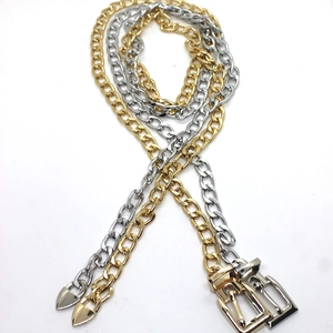 Women Fashion Metal Chain Belt Alloy Heart Pendant Thin Pin Buckle Hip Hop Punk Waist Accessories
