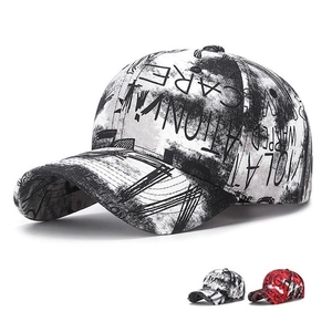 Casquette De Baseball En Coton Streetwear Graffiti Imprimé Lettres Hip Hop Casual Chapeau Snapback Boucle Métallique