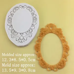 Oval baroque pearl frame silicone mold for resin jewelry and cake border decorating