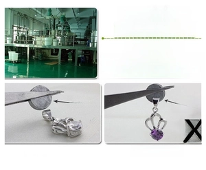 Close-up demonstration showing the magnet test for nickel-free plating quality in silver jewelry