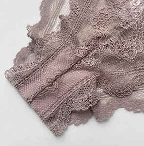 Detail der zarten Spitzen-Mesh-Gewebe in Mauve mit hochwertiger Texturqualität