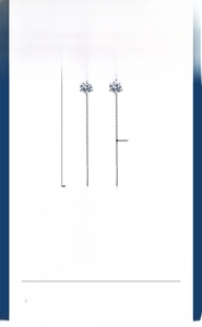 Detailed specs of S925 sterling silver long drop earrings with moissanite stones