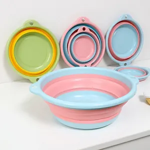 Foldable Basin PP TPR Portable Washbasin For Baby Laundry Vegetable Space Saving Hanging Hole Household Utility