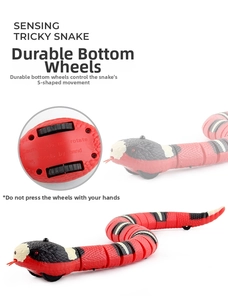 Detail view of durable wheels on sensing snake toy for realistic S-shaped crawling motion