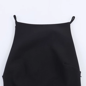 Chic black camisole top with thin straps and elegant back bow detail for women