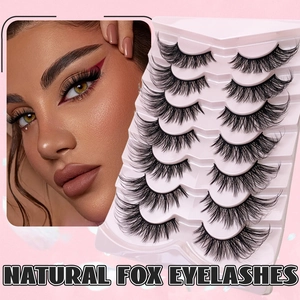 Faux Cils Fait Main Fibre Synthétique Réutilisable Doux Œil De Renard Ailé Maquillage Naturel
