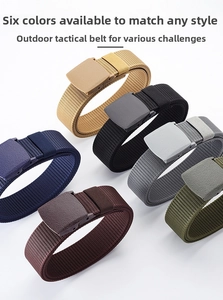 Tactical nylon belts in six colors including khaki black and olive green with plastic buckles