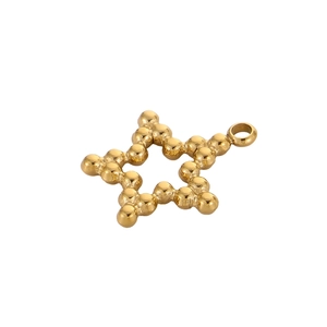 Pendentif étoile de mer dorée en acier inoxydable poli pour la création de bijoux