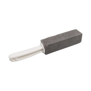 Brosse de nettoyage WC en pierre ponce avec manche en plastique blanc anti-taches