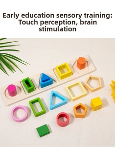 Detailansicht von Montessori-Sortierspielen aus Holz für Kleinkinder zur Früherziehung