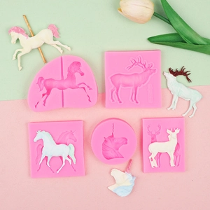 DIY silicone animal molds for unicorn and reindeer cakes and handmade soaps