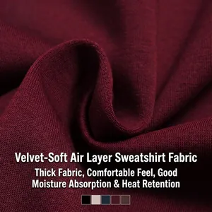 Burgundy knit joggers made of thick and soft air layer fabric for outdoor sports
