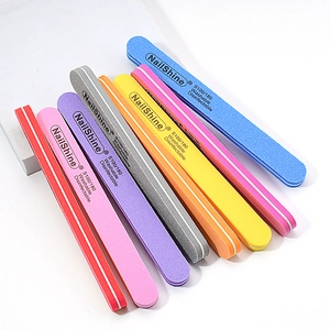 Washable and disinfectable S100/180 colorful sponge nail files for professional shaping