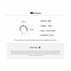 Floral fabric headband product dimensions and weight specs with cloth material details