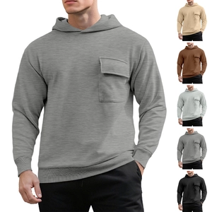Men's fleece hoodie with front pocket and drawstring, available in multiple colors