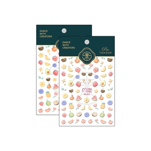 Miisha Nail MN-024 thin adhesive nail stickers featuring assorted fruit and floral patterns