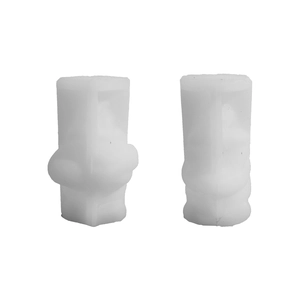 Harvest gnome candle silicone mold with pumpkin, two pieces set for DIY gypsum crafts